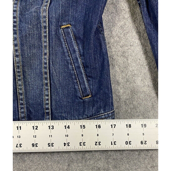 Lauren Jeans Co. Premium Jean Jacket Womens Small Petite Blue 100% Cotton - Picture 3 of 12